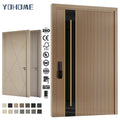 Canadian Standard Eco Friendly Villa Construction Stylish Wood Pivot Front Door Pivot Entrance Door Wood Pivot Door