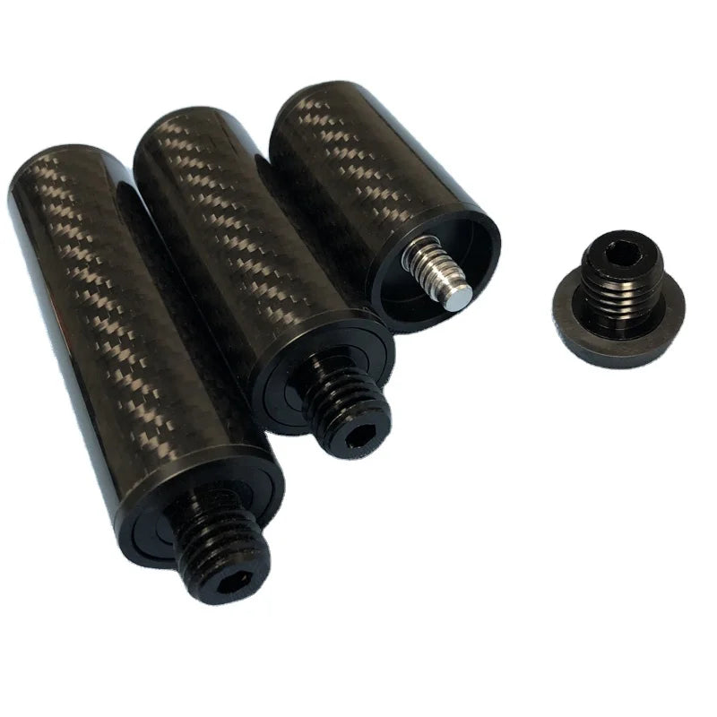 Xmlivet Customized Black Carbon Pool/Billiard Cue Extensions 2/3/4inch with Bumpers for Fury/How Cues Billiard Accessories