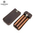 Portable Classic Lacquer Leather Cigar Humidor Case 3 Pack Crazy Cowhide