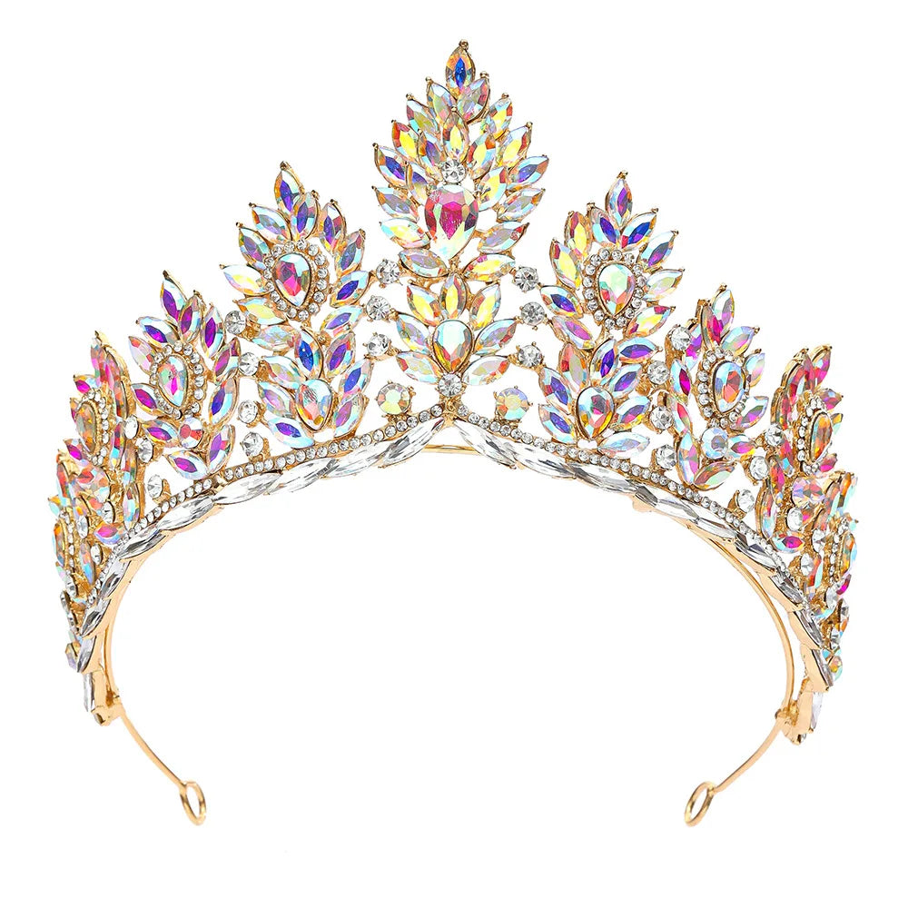 New Bridal Crown Beauty Pageant Crown Baroque Crystal Rhinestone Alloy Crown Wedding Dress Accessories Headwear