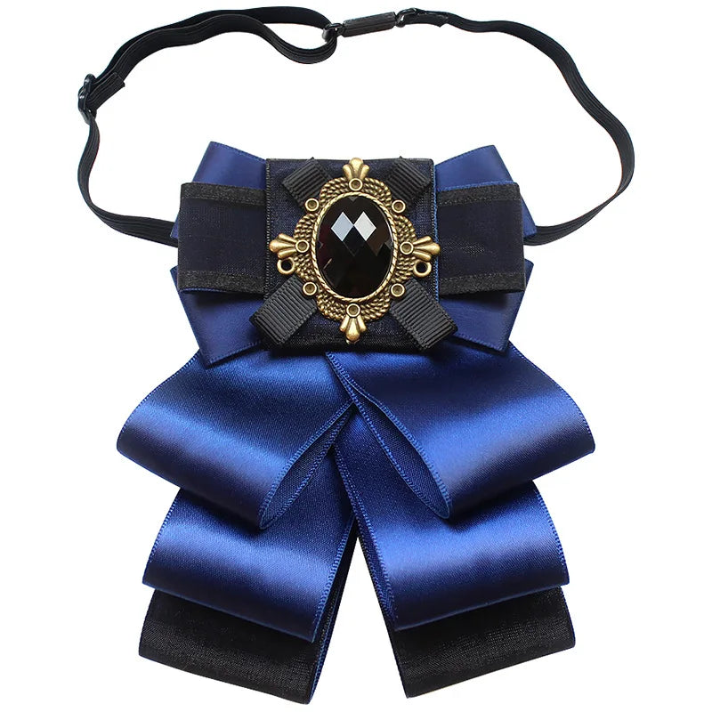 Wholesale Bowties Handmade Customized Rhinestone Women Black Bow Ties for Men White Ribbon Bowtie Butterfly for Party Wedding