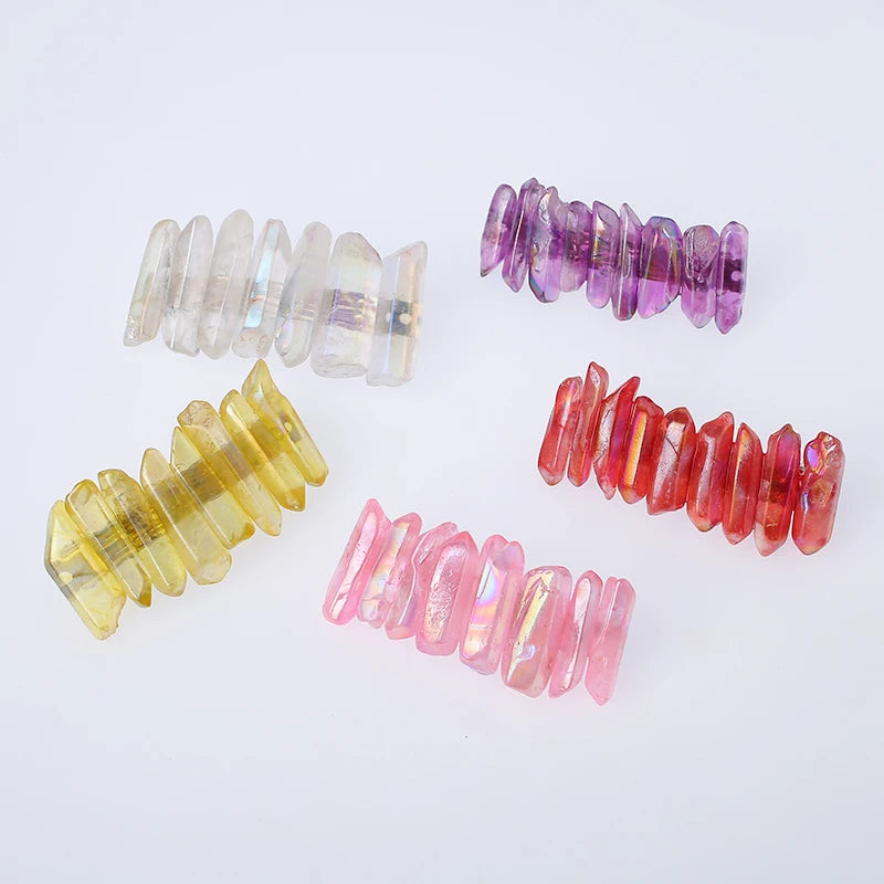 Wholesale Natural Crystal Quartz Angel Aura Hair Clip Crystal Hairpin for Gift