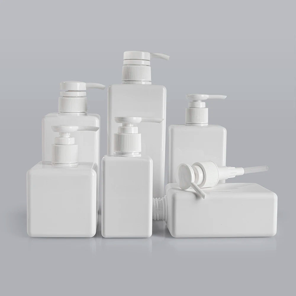 100ml 150ml 280ml 450ml Plastic Pump Sprayer Cosmetics Packaging Bottles for Body Lotion Hand Wash Square Shampoo Bottle Sealing