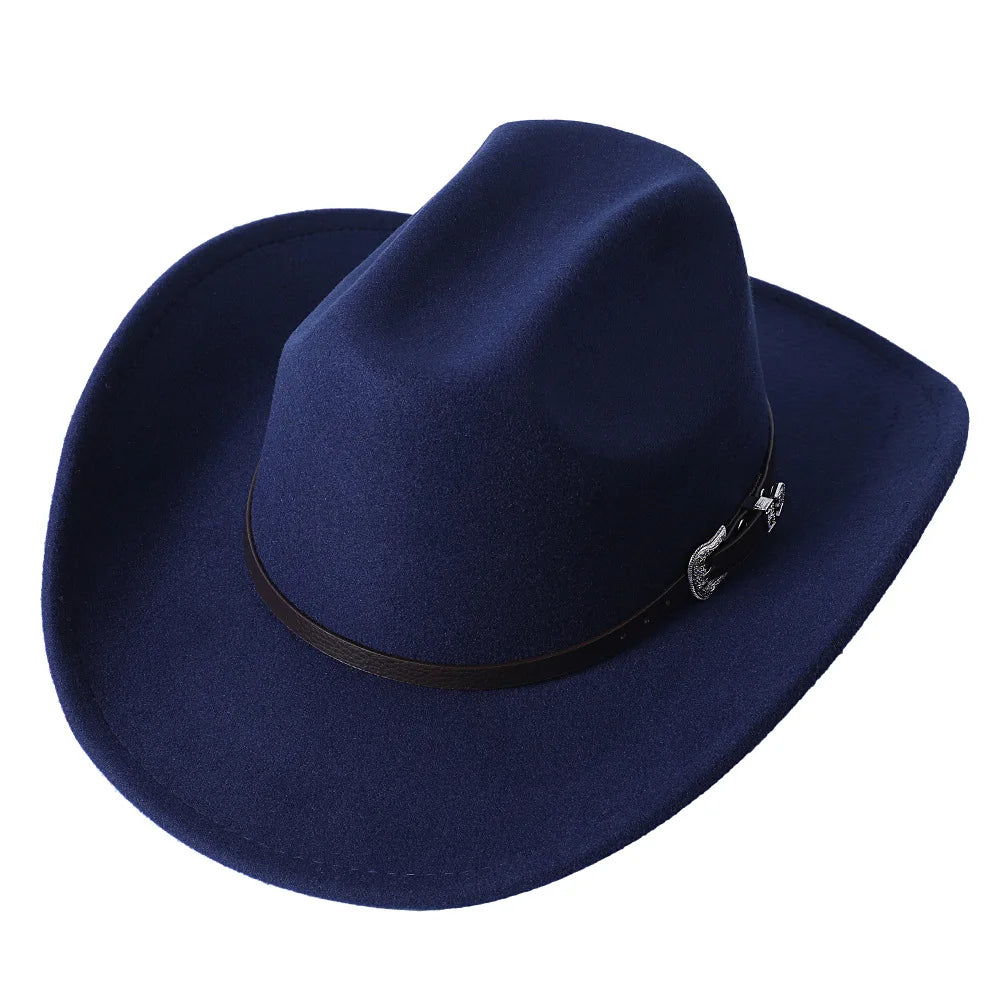 Western Cowboy Top Hat Men's Wholesale 2022 New Style Texas Black Men Cowboy Hats for Adults