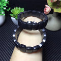 Natural Healing Crystal 10*14mm Shungite Stone Single Ring Bracelet for Fengshui