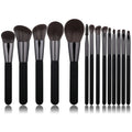 Hot Sale 14PCS Black Wooden Handle Professional Makeup Brushes Private Label Travel Cosmetic Makeup Brush Set