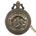 Engraved Eagle Vintage Steampunk Full Hunter Bronze Antique Analog Quartz Pocket Watch Pendant Gift with Chain