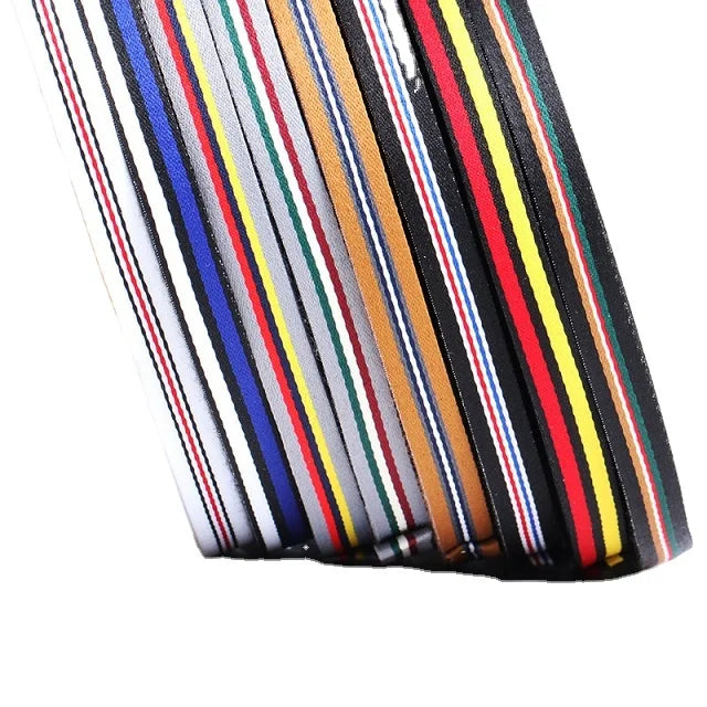 High Quality Polyester Yarn-Dyed Ribbon Factory Customizable Stripe Ribbon for Clothing Accessories Encrypted Webbing