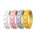 Olive Leaves Rubber Wedding Bands Stackable Ring Food Grade Silicone Wedding Ring for Women