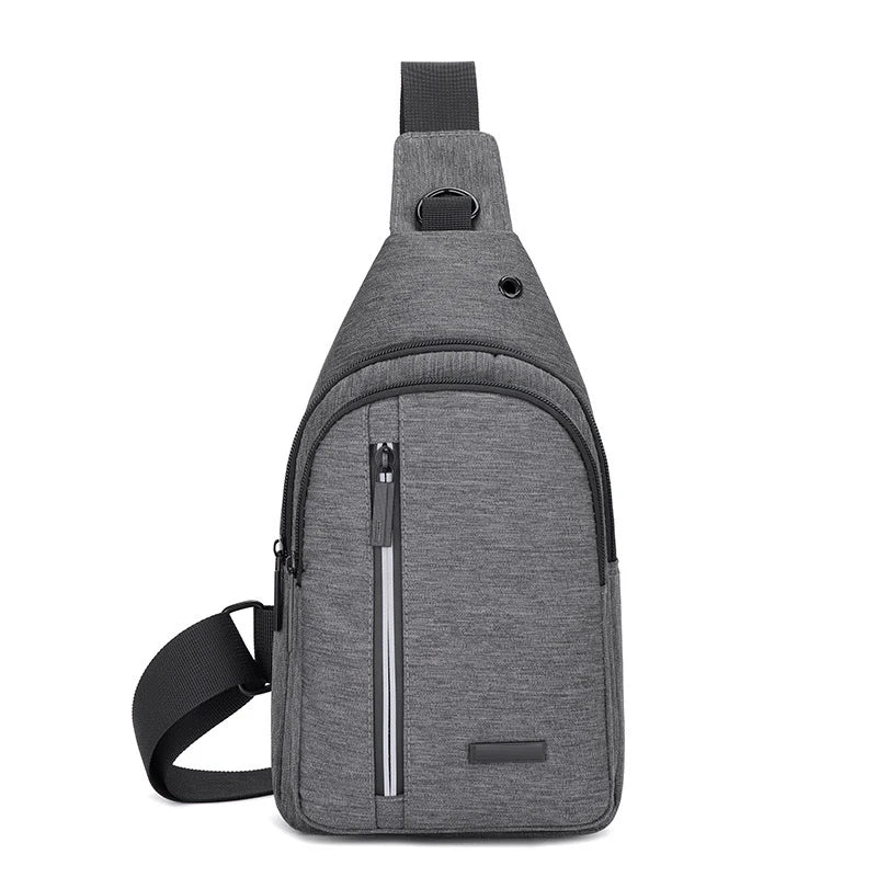 Pinghu Sinotex Custom Logo Water Resistant Polyester Oxford Back Pack Crossbody Chest Shoulder Bag Outdoor Travel Sling Bags Men