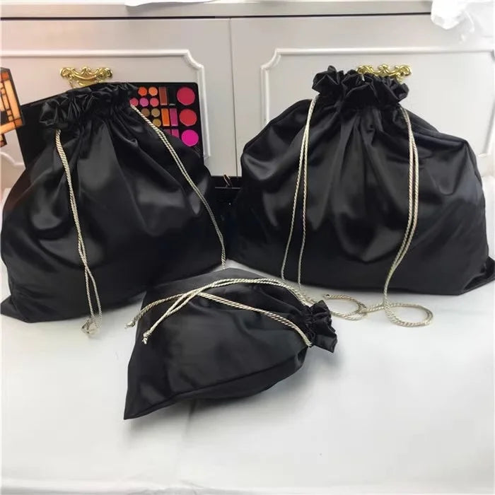 Black Dance Heel Shoes Bag Custom Drawstring Latin Bag Nylon Cosmetic Waterproof Nylon Bag