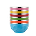 Household 13cm 15cm 17cm Heat-resistant Lily Bowl Dinner Table Bowl Tableware Threaded Stainless Steel Color Soup Bowl
