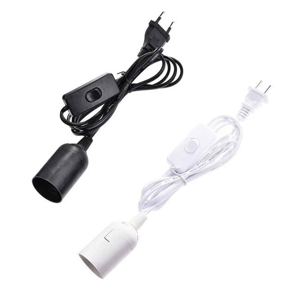 E27 Full Teeth Switch-Wire EU US Plug for Pendant LED Bulb Hanglamp Suspension Socket Holder 1.8M Power Cord Cable