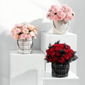 New Fashion Round Flower Box Rigid Boxes with Matt Lamination and Embossing Printing for Bouquet Packaging and Gift Giving