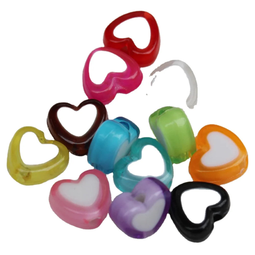 9mm Beautiful Heart Acrylic Beads for Jewelry Making DIY  Stars Flowers Butterflies
