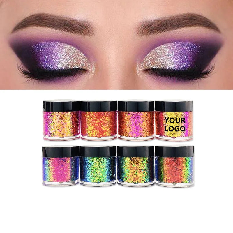 Custom logo Eye Makeup Highlighter Chameleon Cream Eyeshadow Multichrome Duochrome Single Glitter Gel Eyeshadow