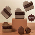 GECOMO Chocolate Makeup Set Dual Use of Dry and Wet Wearing Makeup Without Eating Powder Loose and Pressed Powder Puff