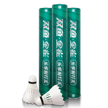 Doublefish Hot Sale Durable King Series Professional Training Badminton Shuttlecock Class Goose Feather Sandwich Cork Head 12