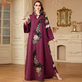 Latest Design Casual Wear Islamic Clothing Embroidery Kaftan Ladies Women Dress Turkey Dresses Long Robe Muslim Ethnic Caftan