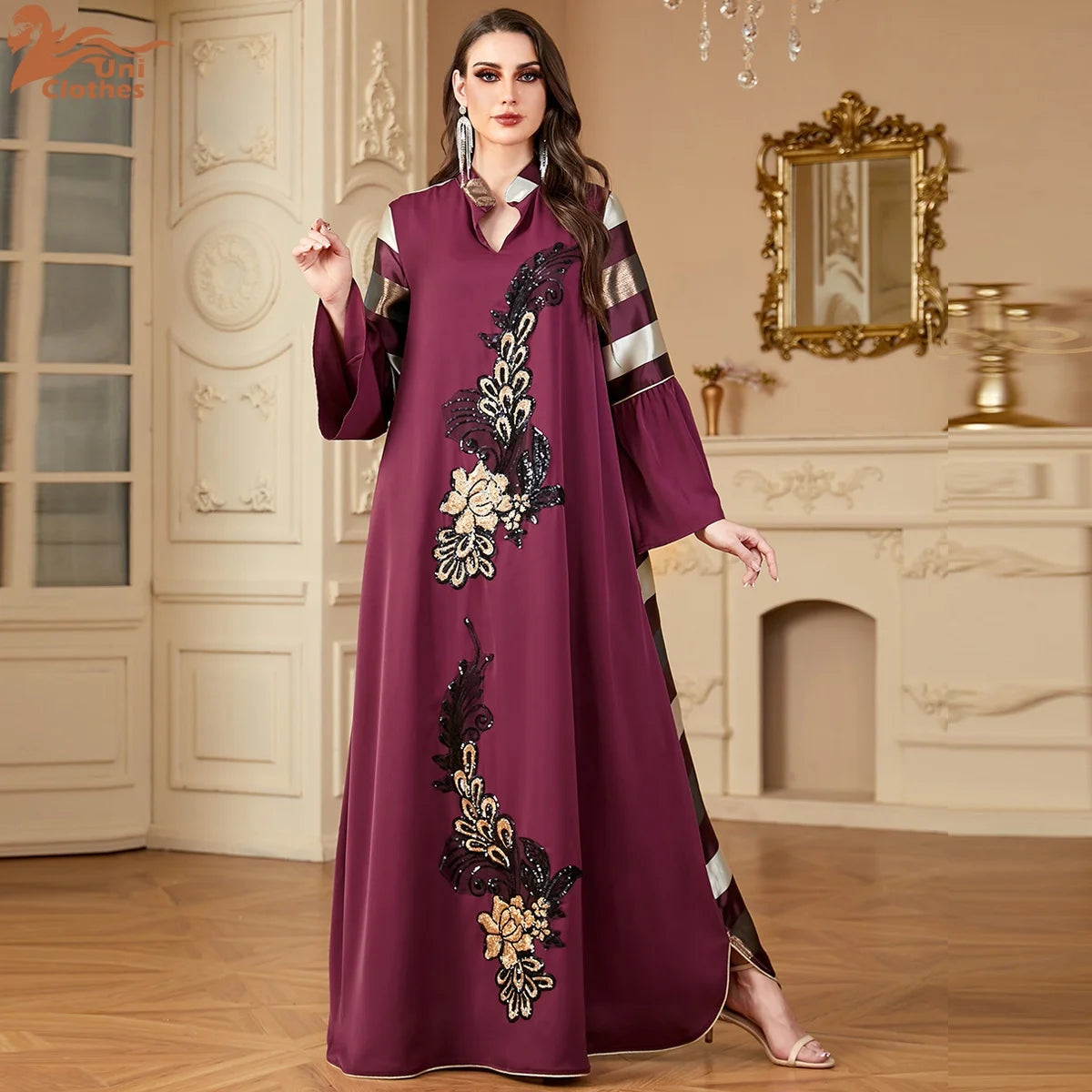 Latest Design Casual Wear Islamic Clothing Embroidery Kaftan Ladies Women Dress Turkey Dresses Long Robe Muslim Ethnic Caftan