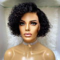 Natural Pixie Wig Tiny Curly Wave Cuticle Aligned Human Hair Lace Front Wigs for Black Women