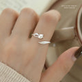 Minimalist Customized Matte Tulip Ring  925 Sterling Silver Korean Version Fashionable Flower Index Finger Ring for Women Gifts