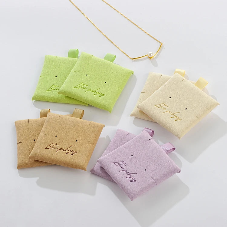 Eco Friendly Microfiber Jewelry Card Custom Logo Nearring and Necklace Display Cards with Cardboard Backpack