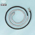 4mm White-Black Iced Out Tennis Chain Hip Hop Zircon Tennis Chain Necklace Bracelet New Design Tennis Chain Jewelry
