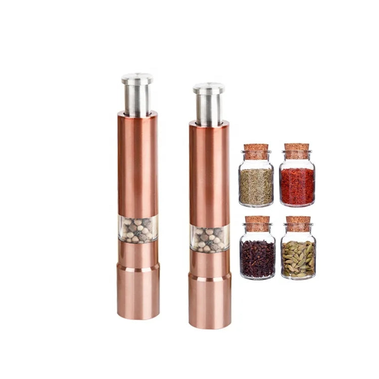 Thumb Press Stainless Steel Salt Spreader Stainless Steel Salt Pepper Shakers Mini Salt & Pepper Mills
