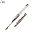 Jiexia Custom 6# White Hard Nylon Hair Nail Art Round Oval Brush for Gel Nails
