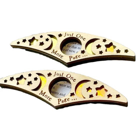 Custom 1 Handed Book Page Holders Assist Laser Cut Engraved Thumb Book Page Holder Wooden for Reader Gifts