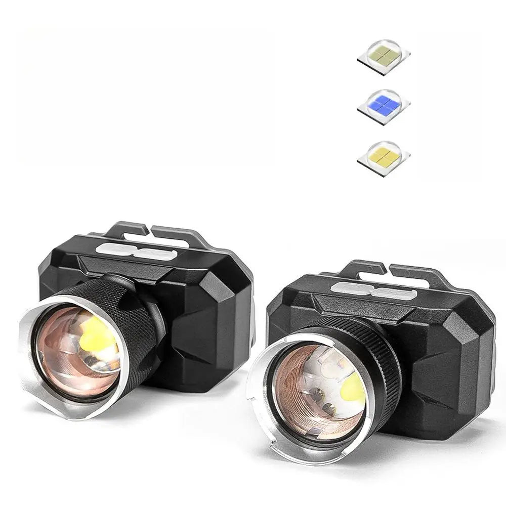 Wholesale Super Bright Zoom LED Headlamp Outdoor Waterproof High Power Rechargeable Flashlight for Camping Portable