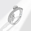 S925 Silver Plated Spinning Fidget Ring Multi Layers Rotary Compression Ring Fidget Adjustable Anxiety Rings for Ladies