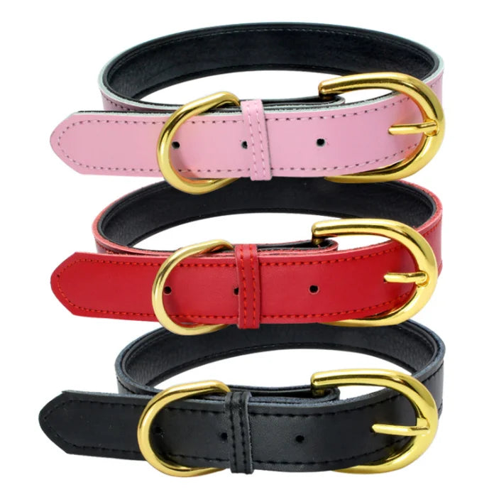 Golden Supplier High Quality Plain Genuine Leather Luxury Dog Collar