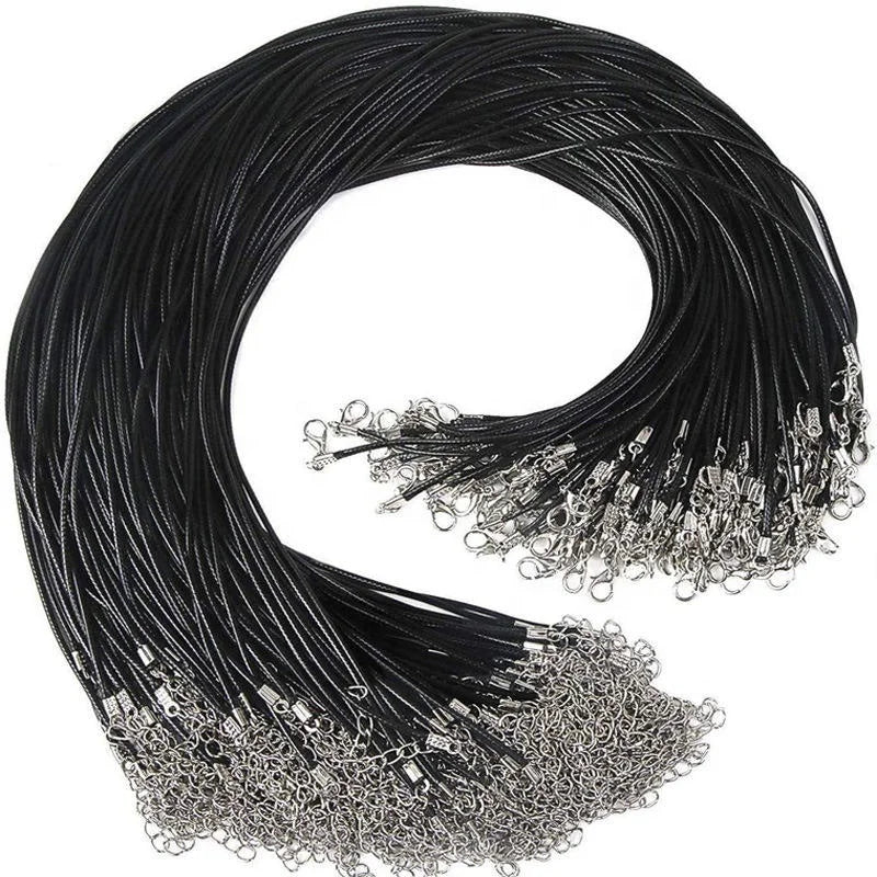 2.0/1.5mm Necklace Cord for Jewelry Making Black Waxed Necklace Cord String for Jewelry Necklace Bracelet Making Supplies