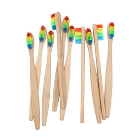 Natural Biodegradable rainbow Bamboo Toothbrush Organic Eco Home Use Bamboo Toothbrush