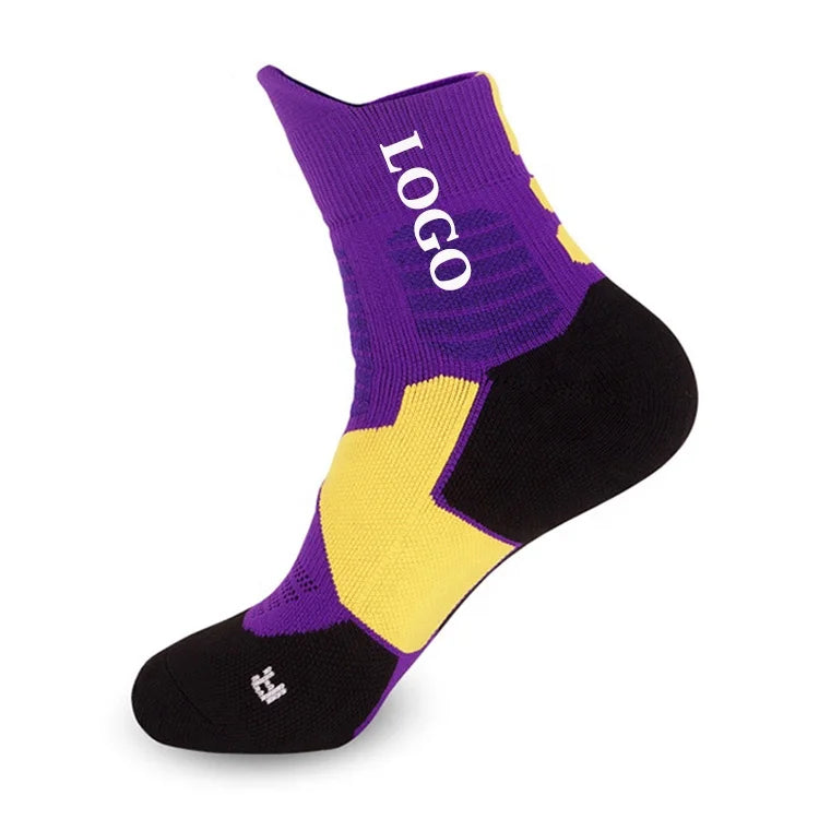 Custom Embroidered Crew Socks With Your Logo Basketball Sport Athletic Socks for Man and Boy Welcome Spring Summer Autumn