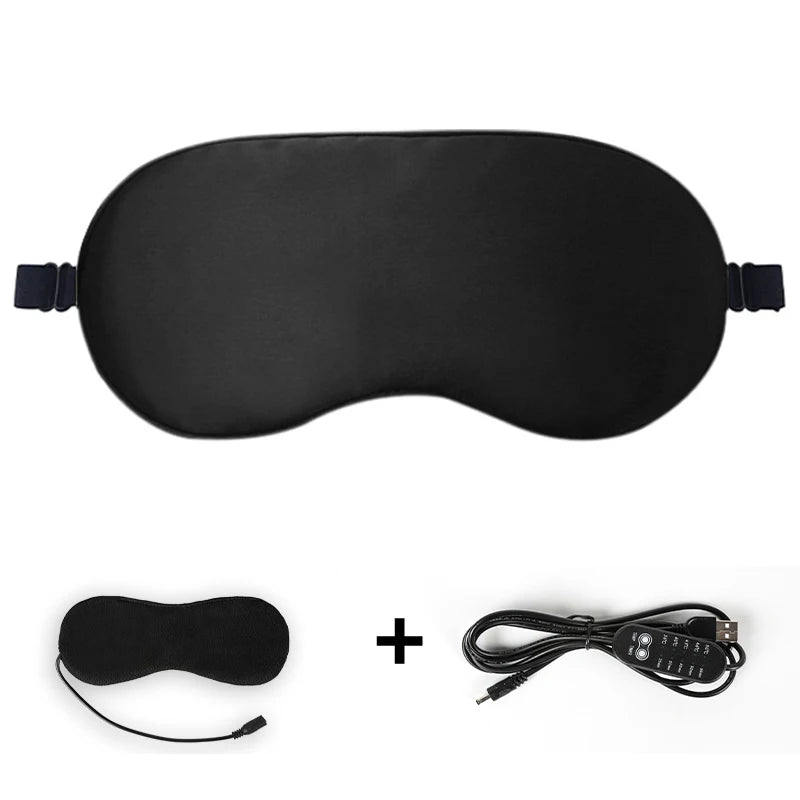 Wholesale Custom Satin USB Temperature Controlled Heating Sleeping Eye Mask