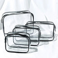 Custom Logo Printed PVC Clear Travel Cosmetic Bag Large Capacity Foldable Waterproof for Toiletry Makeup Cases Zipper Letter Sty