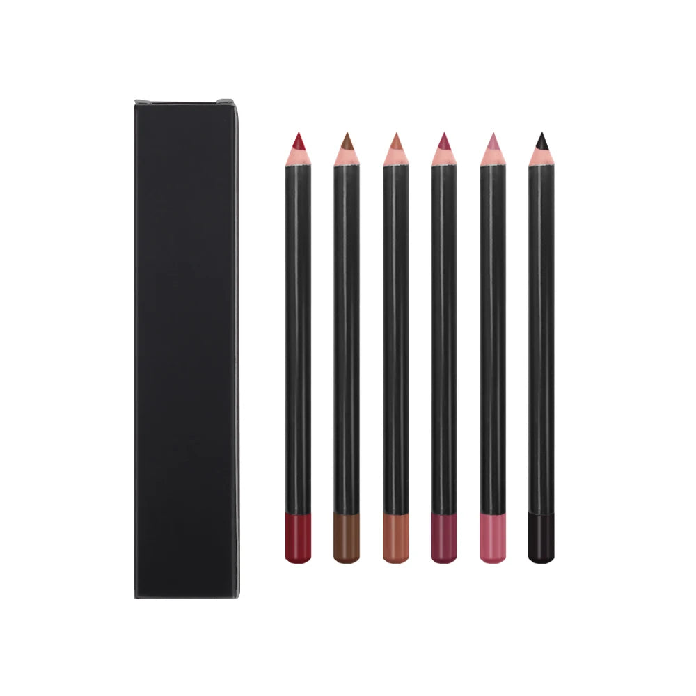 6pcs Multi-color Lip Liner Set Waterproof Sweat Proof Long Lasting and Natural Look Lip Liner Crayon Valentine's Day Gifts