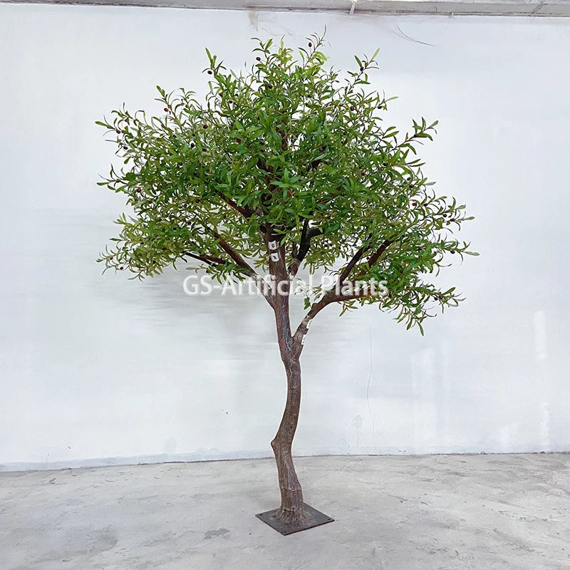 Customization1.2m 1.5m 2.5m Height Tall Plant Bonsai Decoration Wood Branch Artificial Plastic Tree Plant Olive Artificial Tree