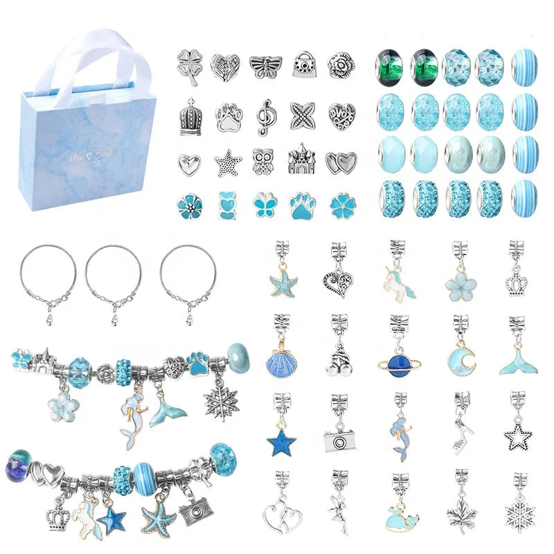 Wholesale Bracelets Cartoon Children DIY Charm Bracelet Making Kit Alloy Beaded Charm Bracelet Kit
