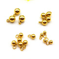Wholesale Jewelry Accessories Findings Stainless Steel Real Gold Plating Septum Beads  WITH RING for Jewelry Making2-5 mm