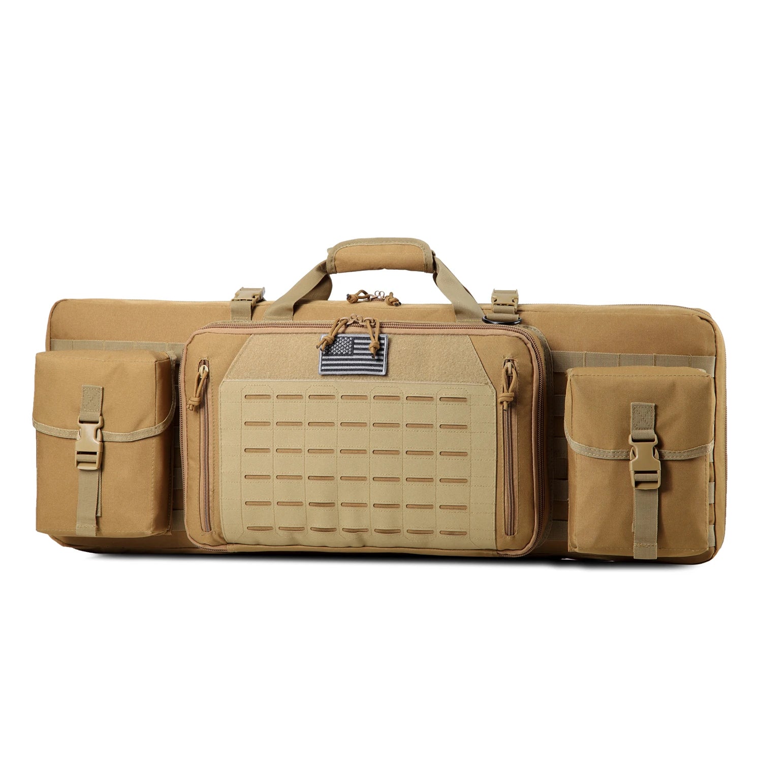 32'' Tactical Soft Double Gun Case Firearm Storage Transport Long Bag with Lockable Zippers for Hunting Shooting Range Training