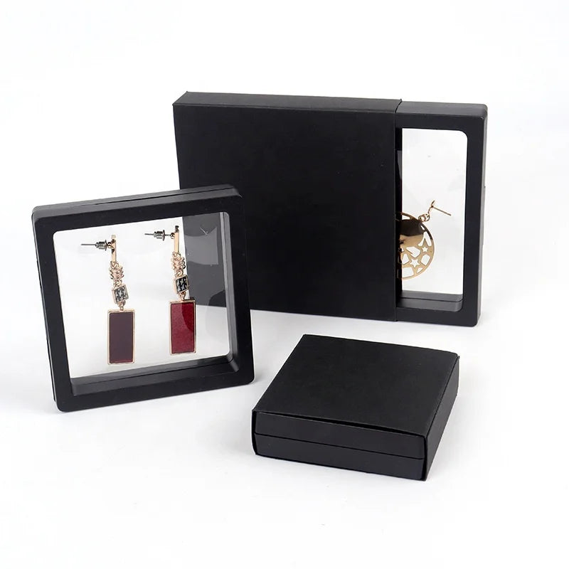Colorful   3D Packaging Cases Free Stand Plastic Floating Frame Membrane Pe Film Display Gift Jewelry Box