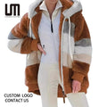 Liu Ming Fashion Winter Women Warm Outdoor Oversized Hoodie Faux Fur Fluffy Zipper Fleece Jacket Plus Size Coat