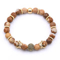 8MM Vintage Bracelet Gold Alloy Trinket Natural Gem Anniversary Gift for Friends and Lovers