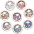 BIN Nail Art Glitter Poly Laser Shining Holographic Chunky Nail Art Glitter