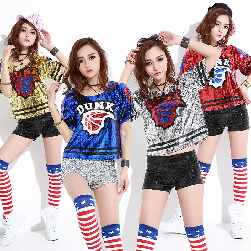 8801 Nightclub Costume New Female Song Performance Jazz Dance Sequin Top