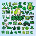 Customized Wholesale 2D PVC DIY Clog Sandal Accessories Plant Flowers Butterfly Frog Shoes Decorations Green Avocado Shoe Charms